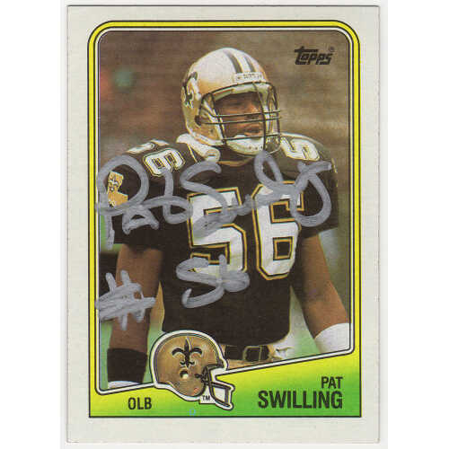 Pat Swilling Signed New Orleans Saints 1988 Topps Rookie Football Card #66