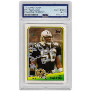 Pat Swilling Signed Saints 1988 Topps Rookie Football Card #66 - (PSA Encapsulated)