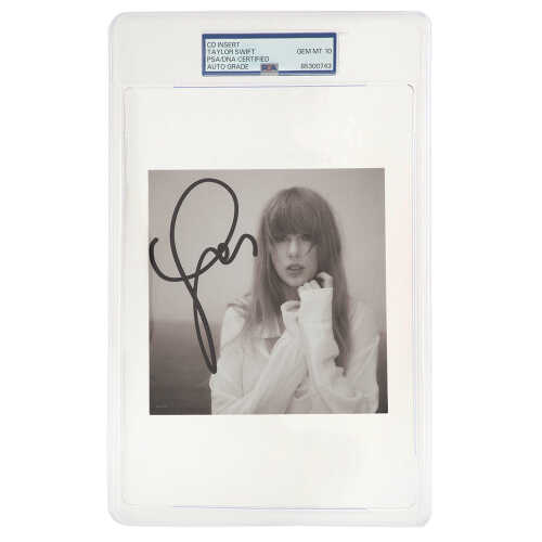 Taylor Swift Signed 'The Tortured Poets Department' 5x5 CD Insert - (PSA/DNA Encapsulated - Auto 10 Grade)