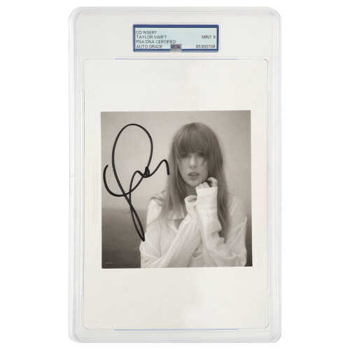 Taylor Swift Signed 'The Tortured Poets Department' 5x5 CD Insert - (PSA/DNA Encapsulated - Auto 9 Grade)