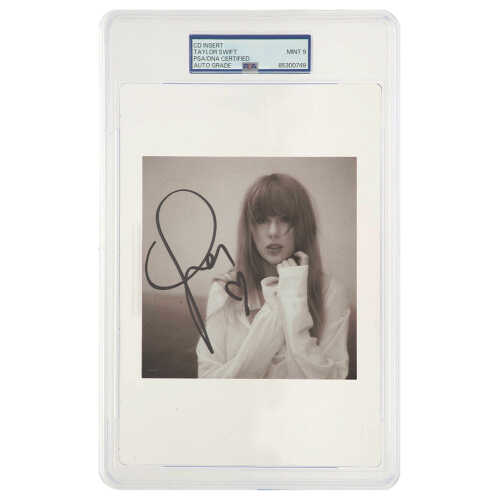 Taylor Swift Signed 'The Tortured Poets Department' 5x5 CD Insert w/Heart - (PSA/DNA Encapsulated - Auto 9 Grade)