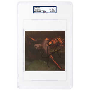 Taylor Swift Signed 'Life Of A Showgirl' (Laying Down) 5x5 CD Insert w/Heart - (PSA/DNA Encapsulated)