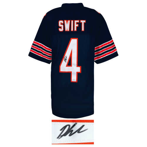 D'Andre Swift Signed Navy Custom Football Jersey (JSA HOLO) - Image 2