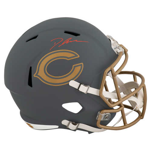 D'Andre Swift Signed Chicago Bears SLATE Riddell Full Size Speed Replica Helmet