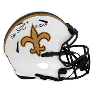 Pat Swilling Signed New Orleans Saints LUNAR Riddell Full Size Speed Replica Helmet w/91 DPOY