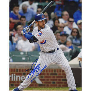 Matt Szczur Signed Chicago Cubs Batting Action 8x10 Photo w/2016 WS Champs