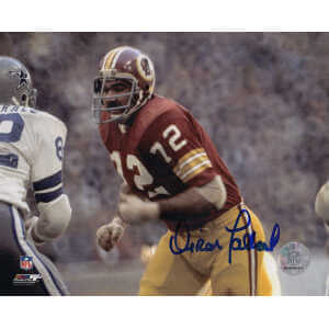 Diron Talbert Signed Washington Football Team Red Jersey Action 8x10 Photo