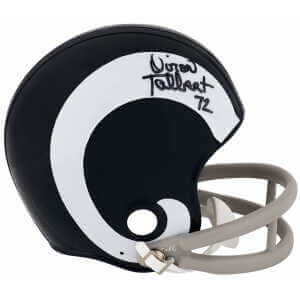 Diron Talbert Signed Los Angeles Rams White Throwback 2-Bar Riddell (VSR4) Mini Helmet