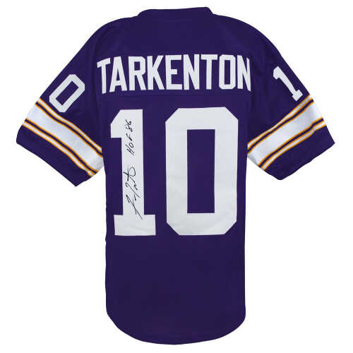 Fran Tarkenton Signed Purple Throwback Custom Football Jersey w/HOF'86