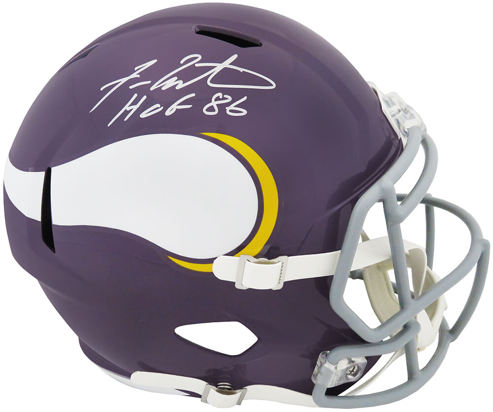 Fran Tarkenton Signed Mini Helmet - Hof 86 Riddell