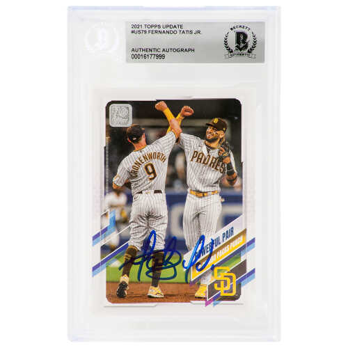 Fernando Tatis Jr. Signed San Diego Padres 2021 Topps Update Baseball Trading Card #US79 - (Beckett Encapsulated)