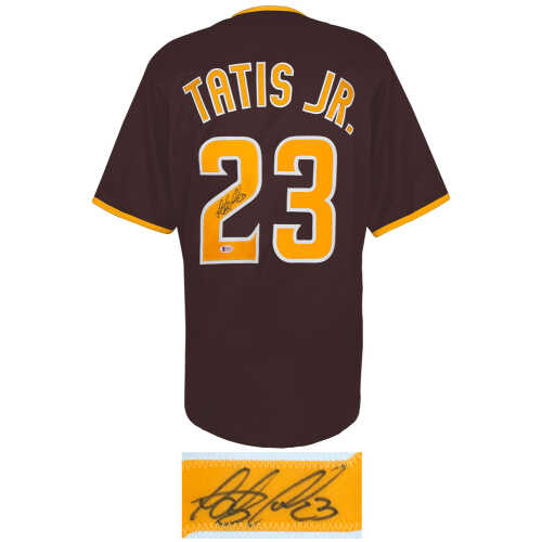 Fernando Tatis Jr. Signed Brown Custom Baseball Jersey - (Beckett) - Image 2