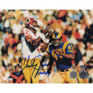 Charley Taylor Signed Washington Football Team Catching Football vs. Rams 8x10 Photo w/HOF'84