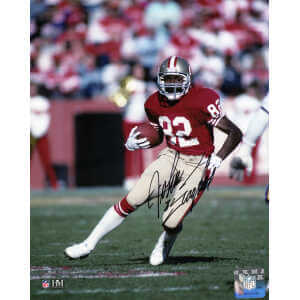 John Taylor Signed San Francisco 49ers Running With Ball Action 8×10 Photo