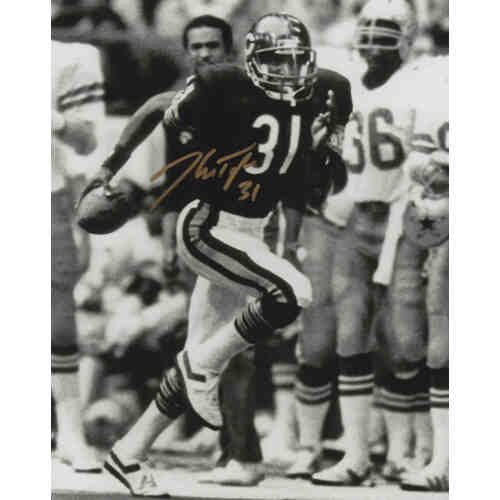 Ken Taylor Signed Chicago Bears B&W Action 8x10 Photo