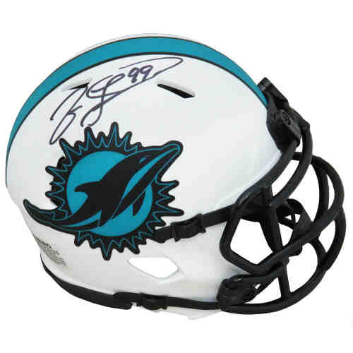 Jason Taylor Signed Miami Dolphins Lunar Eclipse White Matte Riddell Speed Mini Helmet