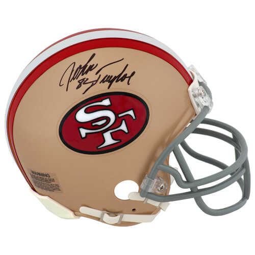 John Taylor Signed San Francisco 49ers Throwback Riddell (VSR4) Mini Helmet