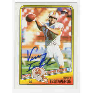 Vinny Testaverde Signed Tampa Bay Buccaneers 1988 Topps Football Rookie Card #352