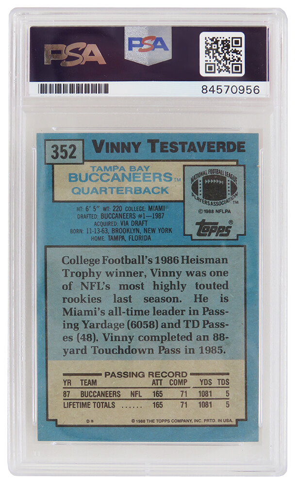 Vinny Testaverde Autographed Jersey Inscribed Heisman 86