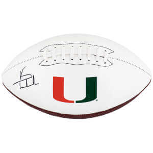 Vinny Testaverde Signed Miami Hurricanes Logo Brands White Logo Football