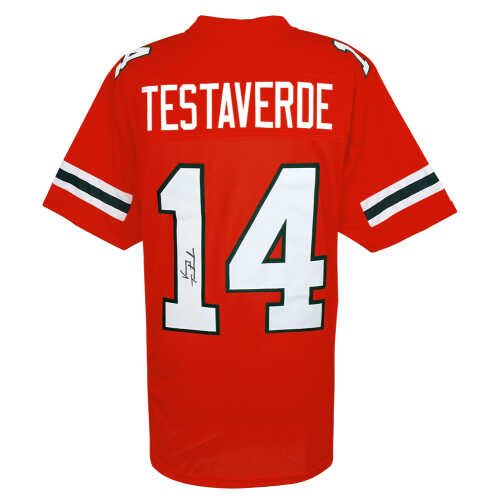 Vinny Testaverde Signed Orange Throwback Custom College Football Jersey