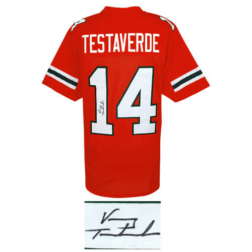 Vinny Testaverde Signed Orange Throwback Custom College Football Jersey - Image 2