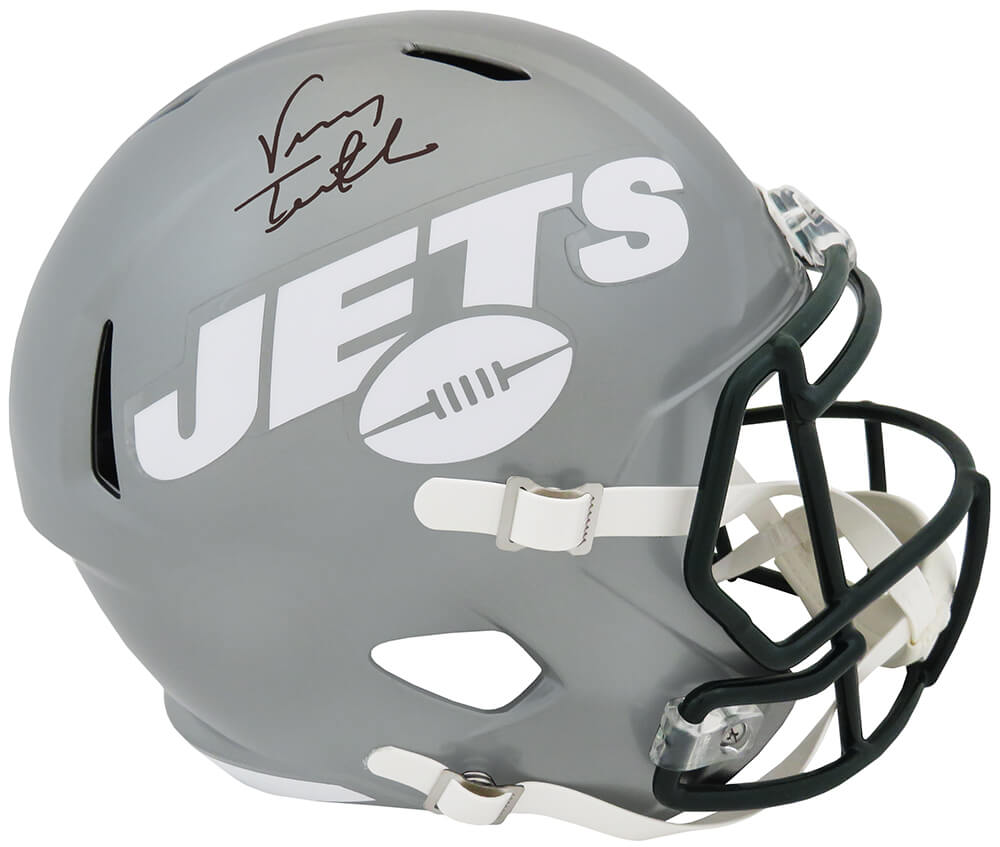 Vinny Testaverde Autographed Signed New York Jets White T/B Riddell Full  Size Speed Replica Helmet w/Monday Night Miracle 10-23-00