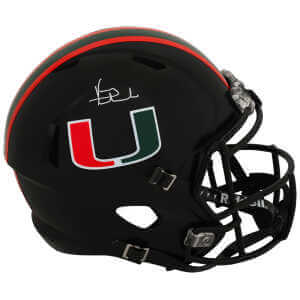Vinny Testaverde Signed Miami Hurricanes Black Riddell Full Size Speed Replica Helmet
