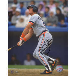 Mickey Tettleton Signed Detroit Tigers Hitting Action 8x10 Photo