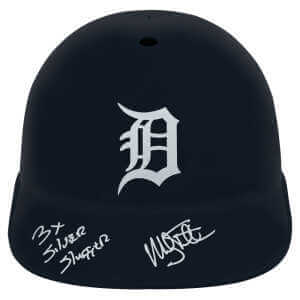 Mickey Tettleton Signed Detroit Tigers Souvenir Replica Batting Helmet w/3x Silver Slugger