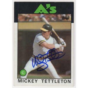 Mickey Tettleton Signed Oakland A's 1986 Topps Rookie Baseball Card #457