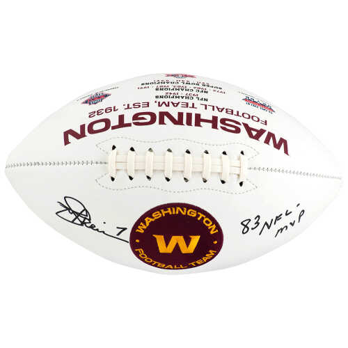 Joe Theismann Signed Washington Football Team Rawlings White Football w/83 MVP