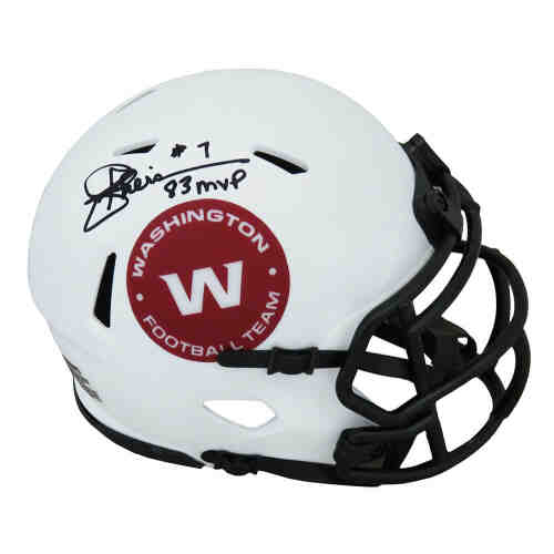 Joe Theismann Signed Washington Football Team Lunar Eclipse White Matte Riddell Speed Mini Helmet w/83 MVP