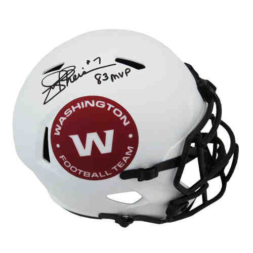 Joe Theismann Signed Washington Football Team Lunar Eclipse White Matte Riddell Full Size Speed Replica Helmet w/83 MVP