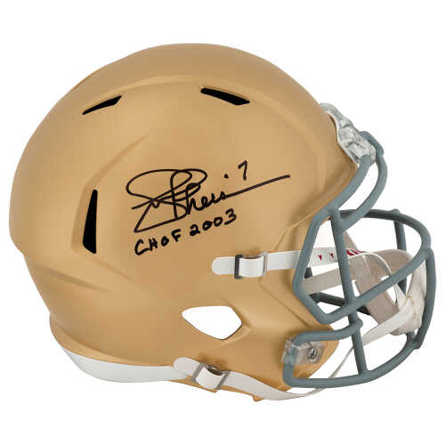 Joe Theismann Signed Notre Dame Riddell Full Size Speed Replica Helmet w/CHOF 2003