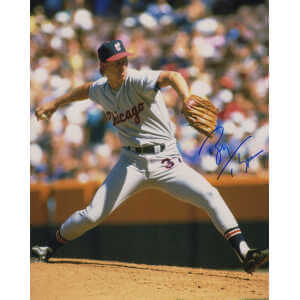 Bobby Thigpen Signed White Sox Gray Jersey Pitching Action 8x10 Photo