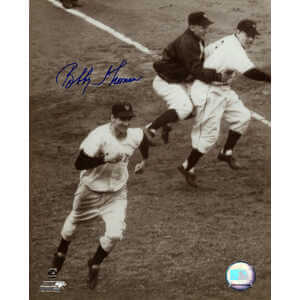 Bobby Thomson Signed Giants Shot Heard Around World HR Rounding Bases 8x10 Photo