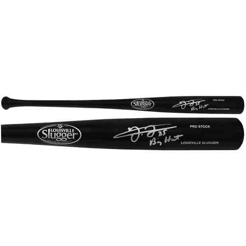 Schwartz Sports Memorabilia THOBAT115 Frank Thomas Signed Louisville Slugger  Pro Stock Black Baseball Bat with Big