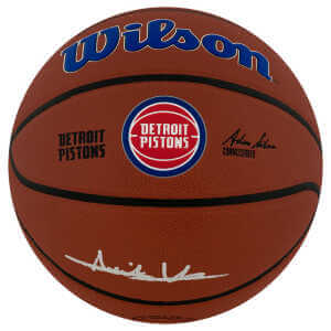 Isiah Thomas Signed Detroit Pistons Logo Wilson Alliance NBA Basketball