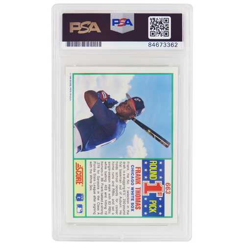 Frank Thomas Signed White Sox 1990 Score Rookie Card #663 (PSA/DNA Encapsulated) - Image 2