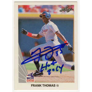 Frank Thomas Signed Chicago White Sox 1990 Leaf Rookie Baseball Card #300 w/HOF 2014