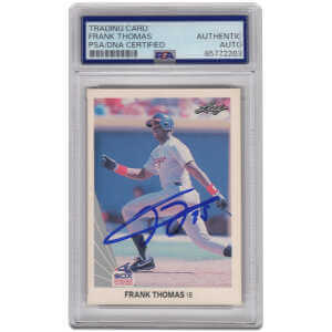 Frank Thomas Signed White Sox 1990 Leaf Rookie Baseball Trading Card #300 - (PSA Encapsulated)
