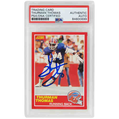 Thurman Thomas Signed Buffalo Bills 1989 Score Rookie Card #211- (PSA/DNA Encapsulated)