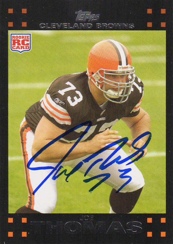 Joe Thomas Signed Cleveland Browns 2007 Topps Rookie Football Trading Card  #392