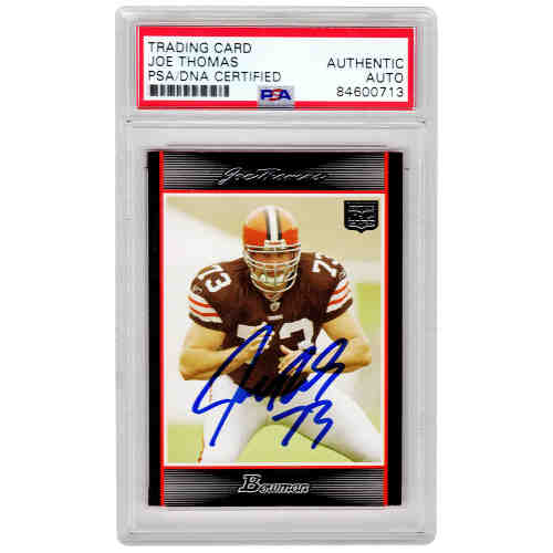 Joe Thomas Signed Cleveland Browns 2007 Bowman Football Rookie Card #217 - (PSA/DNA Encapsulated)