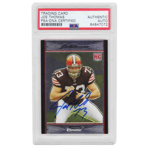 Joe Thomas Signed Cleveland Browns 2007 Bowman Chrome Rookie Card #BC94 (PSA/DNA Encapsulated)