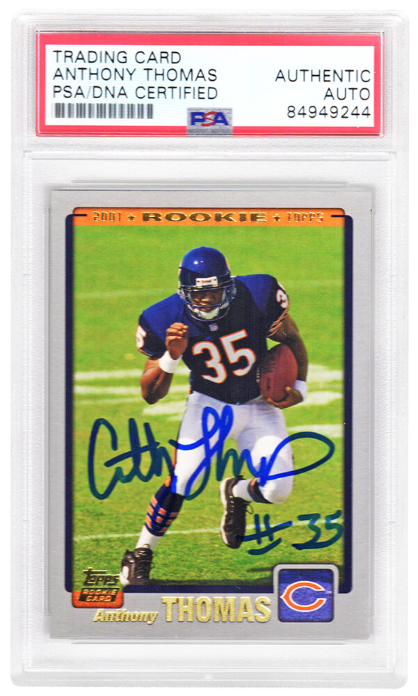 Anthony Thomas Signed Chicago Bears 2001 Topps Rookie Football