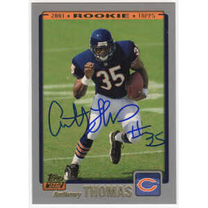 Anthony Thomas Signed Chicago Bears 2001 Topps Rookie Football Card #358