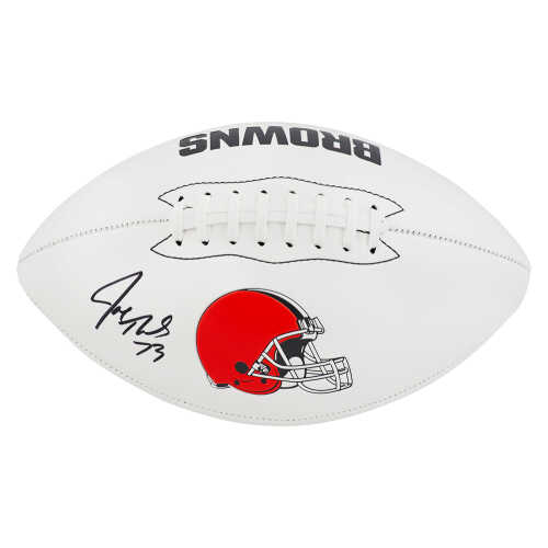 Joe Thomas Signed Cleveland Browns Franklin White Logo NFL Football