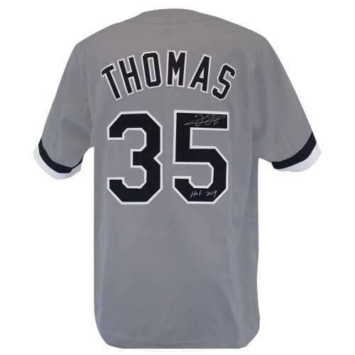 Frank Thomas Signed Grey Custom Jersey w/HOF 2014